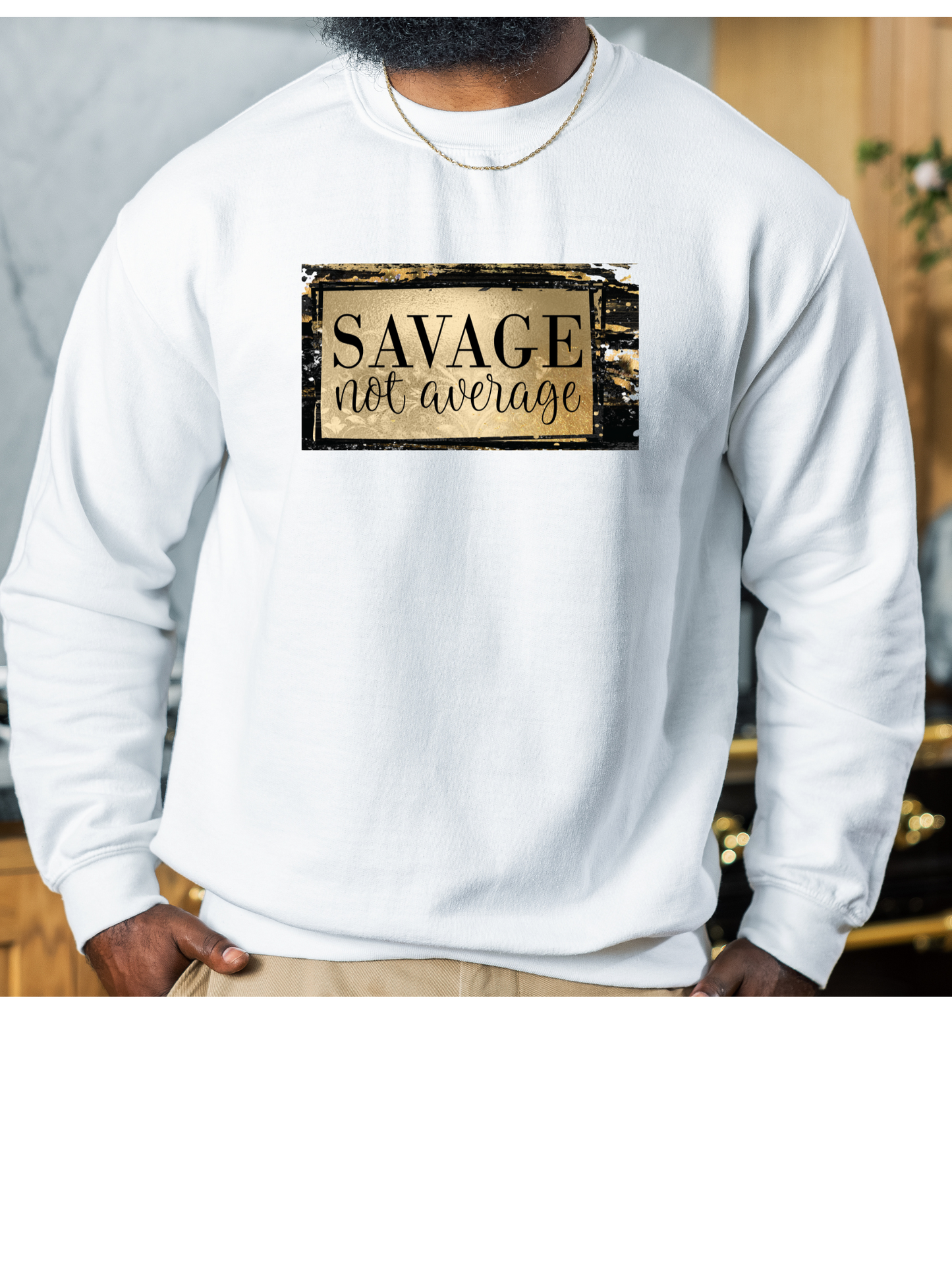 "Savage Not Average" Poetic-Vibes Unisex Crew Neck Sweater